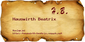 Hauswirth Beatrix névjegykártya